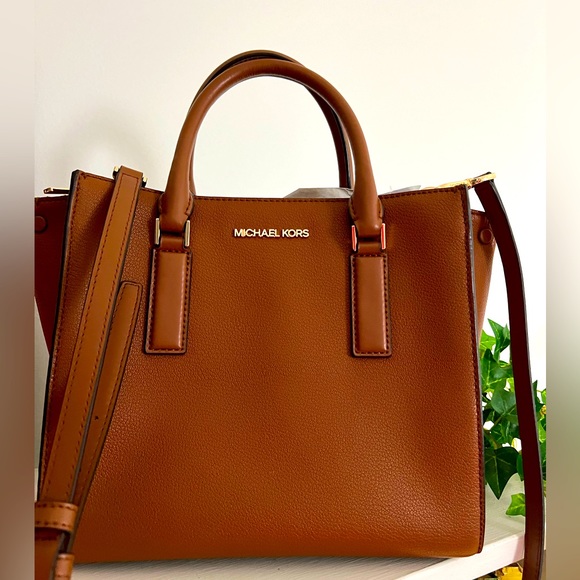 Michael Kors Brown Leather Purse Satchel NWT